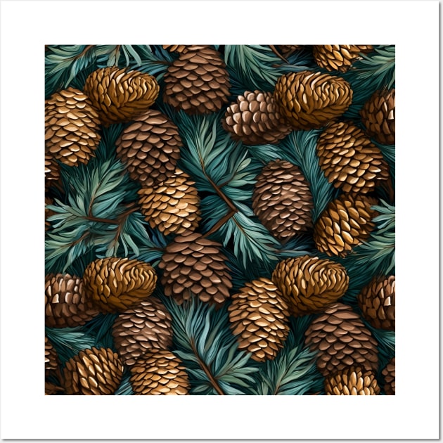 Pinecone and branches Wall Art by StudioIris